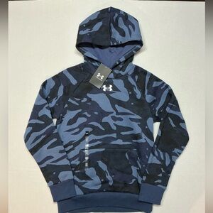 Under Armour Rival Fleece Hoodie Kids Blue Camo YM